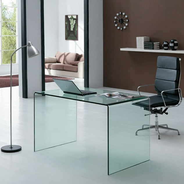 Scrivania in Vetro H74x70x120cm Glassy Trasparente 