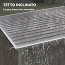 Capanno Attrezzi 1.5x2m con Base Porta Scorrevole e Tetto Inclinato in Metallo Grigio Chiaro      