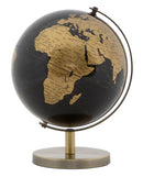 Mappamondo Bronzo Small Ø13x17 cm Plastica e Ferro Nero e Bronzo
