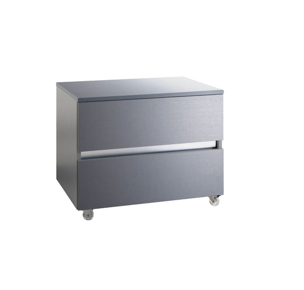 acquista Commode Mobile 2 Tiroirs Soft Close en Bois en Mélamine 70x52x57cm TFT Bali Plomb