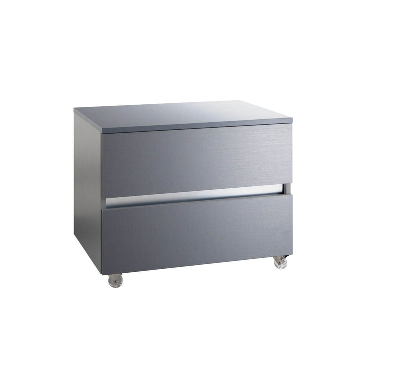 Mobile Cassettiera 2 Cassetti Soft Close in Legno in Melaminico 70x52x57cm TFT Bali Piombo