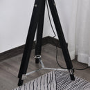 Lampada da Terra Tripode in Legno con Paralume in Acciaio 65x65x100-140 cm E27  Nera
