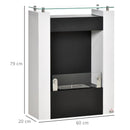 Camino a Bioetanolo da Pavimento 60x20x79 cm Bianco e Nero