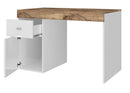 Scrivania 1 Anta 1 Cassetto 100x60x75 cm Sliding Bianco Lucido e Acero Pereira