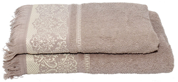 sconto Ensemble Serviettes Invité Éponge + Lingette Crème Fringe Kate