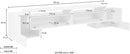 Mobile Tv 3 Ante e Ripiano a Giorno 210x45x45 cm Pillon Low 2A 1R Bianco Lucido/Acero Pereira  