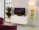 Mobile Luxy 120x45x75 cm in Legno e MDF e in Ferro Bianco e Oro