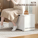 Cassapanca 100 L 80x40x45 cm con Cerniera di Sicurezza e Presa a U Portata 136 kg in Truciolato      