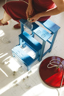 Sgabello Scaletta 60x40x46 cm in Legno Fucsia