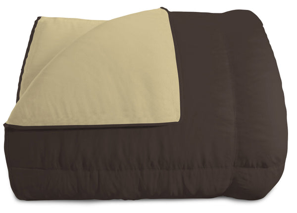 sconto Couette Hiver Double Face 300gr Marron/Crème
