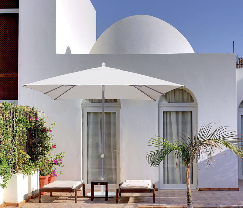 Ombrellone da Giardino 2,5x2,5 m Palo Ø38 mm in Alluminio Kraus Quattro Bianco