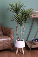Dracena Marginata Artificiale in Vaso con 122 Foglie Altezza 120 cm Verde