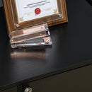 Armadietto da Ufficio Multiuso 2 Ante 80x40x80 cm con Serratura Rivestimento in Melamina Nero  