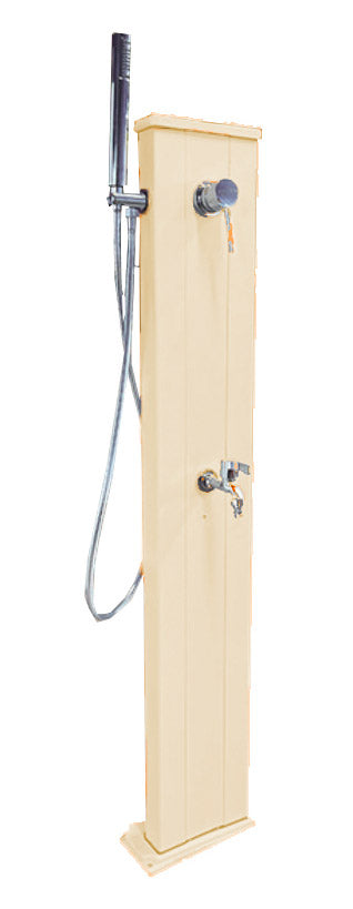 acquista Fontaine d'extérieur avec mitigeur à flexible et douche mobile Arkema Spring Champagne Bronze