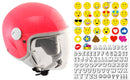 Casco Demi-Jet per Bambini Visiera Lunga CGM Magic Smile 205S Rosa Fluo YS - (49-50 cm)
