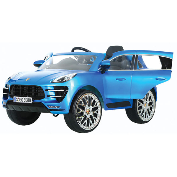 online Voiture SUV électrique pour enfants 12V avec permis Porsche Macan bleu clair