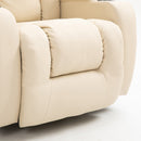 Poltrona Relax Massaggiante e Reclinabile 85x94x104 cm in Similpelle Crema