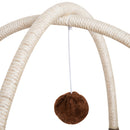 Albero Tiragraffi per Gatti con Scala e Palline in Legno Sisal Marrone e bianco 40x40x70 cm 