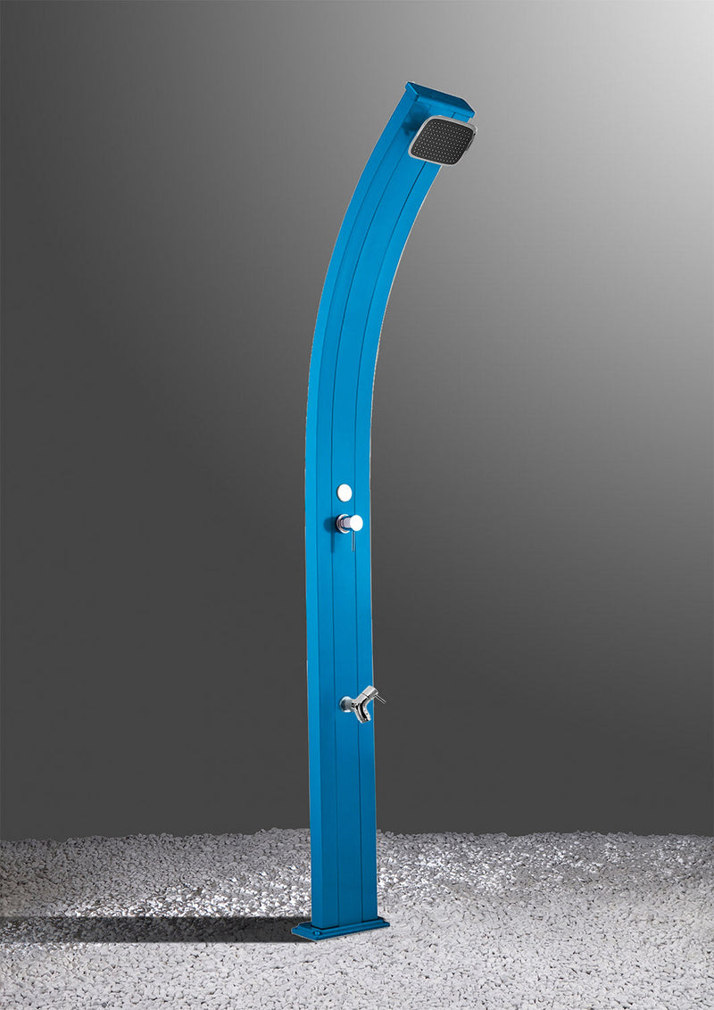 Doccia da Esterno Giardino Miscelatore e Lavapiedi Arkema Spring Fascia Inox Blu