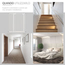 Cancelletto di Sicurezza per Cani 86x104,1 cm in Metallo e Plastica Bianco