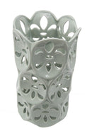 Vaso Petal Bianco Ø14x25,5 cm Porcellana Azzurro