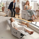 Poltrona Elettrica Alzapersona Reclinabile 69x91x106 cm con Schienale Alto e Telecomando in Ciniglia Grigio Chiaro      
