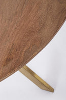 Tavolo da Pranzo Ø120x76 cm in Acciaio e Legno