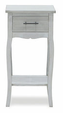 Comodino con Cassetto 35x35x69 cm in Legno Soriani Grigio Anticato