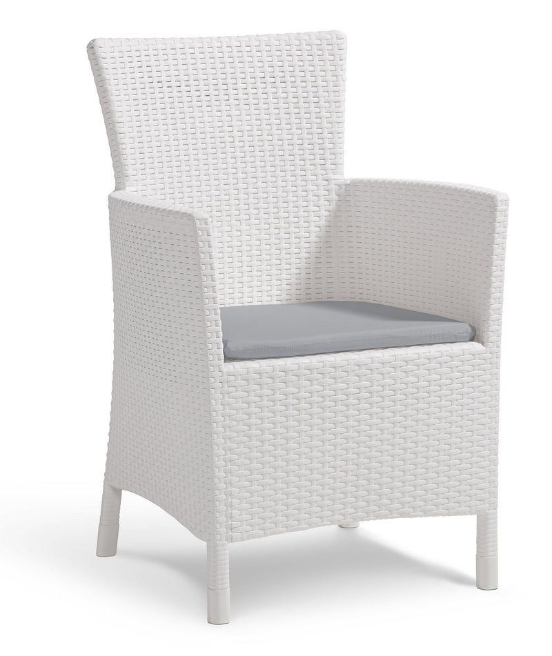 Poltrona da Giardino 62x60x89 cm in Resina Keter Iowa Dining Chari Bianca