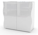 Mobile Multiuso 2 Ante 90x40x81 cm Onda Bianco Lucido