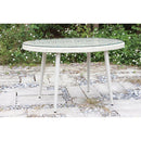 Tavolino da Giardino in Polyrattan Ovale 128x73x76cm Adila Bianco Crema