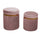 Lot de 2 Poufs de Rangement Ø35 cm et Ø39 cm en Tissu Velours Rose