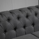 Divano 2 Posti 185x81x78 cm in Tessuto Effetto Lino Grigio