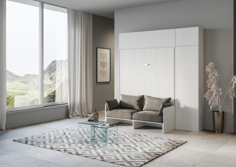 Letto Matrimoniale a Scomparsa Salvaspazio con Sofà Kentaro H250 cm Bianco
