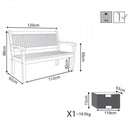Panca 2 Posti 120x62x88 h cm in Legno Marrone