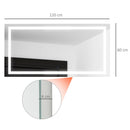 Specchio per Bagno da Parete  120x60x4 cm con LED e Interruttore Touch