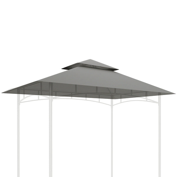 acquista Copertura per Gazebo da Giardino 244x152 cm a 2 Livelli in Poliestere 160gsm Grigio Chiaro