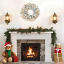 Ghirlanda Natalizia Innevata 60 cm con 35 LED Timer e Pigne Decorative per Interno      