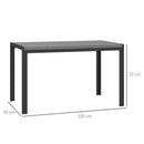 Tavolo da Giardino per 4 Persone con Struttura in Metallo 120x70x72 cm in Rattan PE Grigio