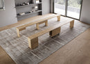 Consolle Tavolo Allungabile 90-302x42x75 cm Evolve Quercia Natura con Panca Inferiore e Superiore