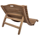 Lettino Prendisole Ondulato Paraiso 190x62x49 cm a Doghe in Legno Teak