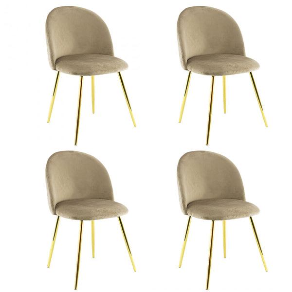 Lot de 4 Chaises 50x45x80 cm en Tissu Velours avec Pieds Dove Gold prezzo