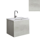 Mobile Lavatoio Sospeso Vasca Zeus in MineralMarmo Apertura a Cassettone 60x48x50 cm Olmo Bianco