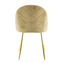 Set 4 Sedie 50x45x80 cm in Tessuto Vellutato Piedi Oro Tortora