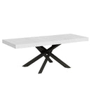 Tavolo Allungabile 200-304x90x77 cm Volantis Premium Bianco Frassino Telaio Antracite 