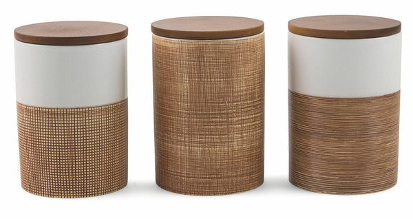 Lot de 3 Pots à Sucre en Grès Sel Café Villa d'Este Home Tivoli Naturel prezzo