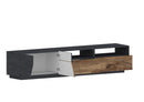 Mobile TV 2 Ante 2 Cassetti 200,1x43x46 cm Alien Ardesia e Acero Pereira