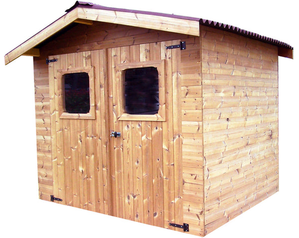 Casetta Box da Giardino 2,35x2,15 m Senza Pavimento in Legno Picea Massello 28mm Tetto a Lastre Thermabri acquista