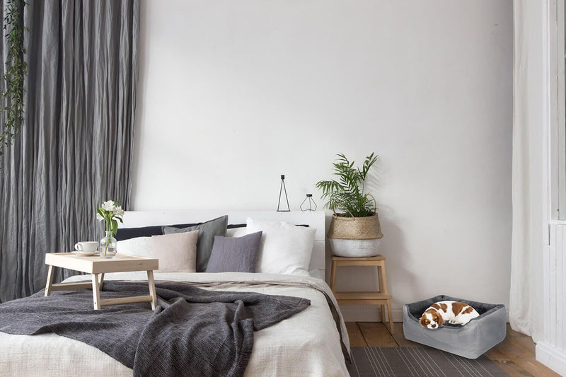 Cuccia per Cani e Gatti Doubleface in Poliestere Love Grigio Chiaro Varie Misure