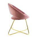 Set 2 Sedie Vintage 58x64x83 cm in Tessuto Effetto Velluto Greta Rosa antico